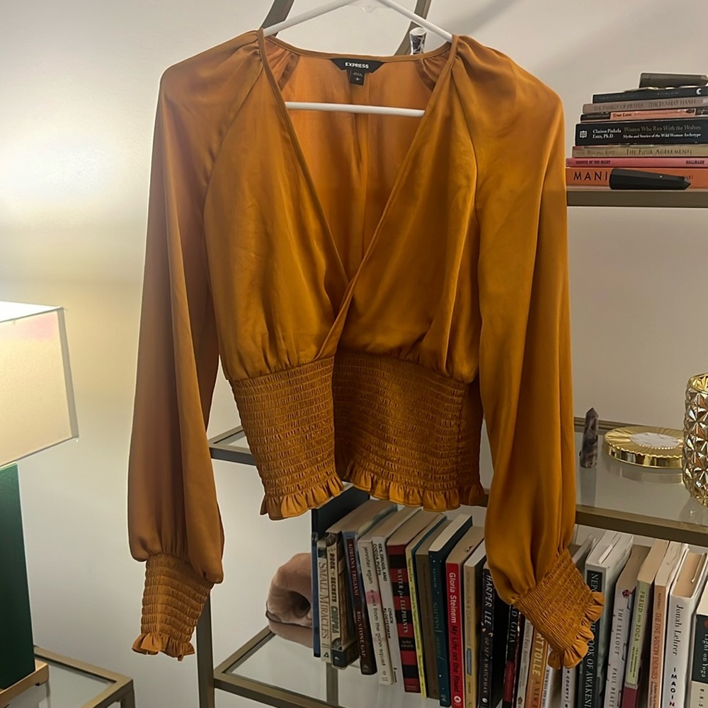 Satin V-Neck Blouse